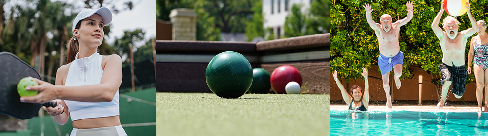 Pickelball Bocce Ball and Swimming Pool